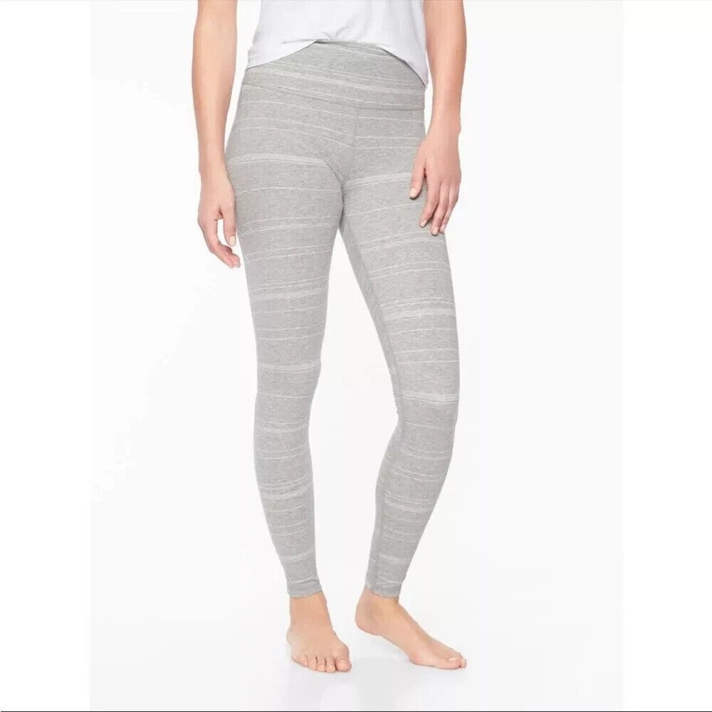 Athleta Size Medium Meditation Daybreak Gray Stripe Tight - Picture 2 of 8